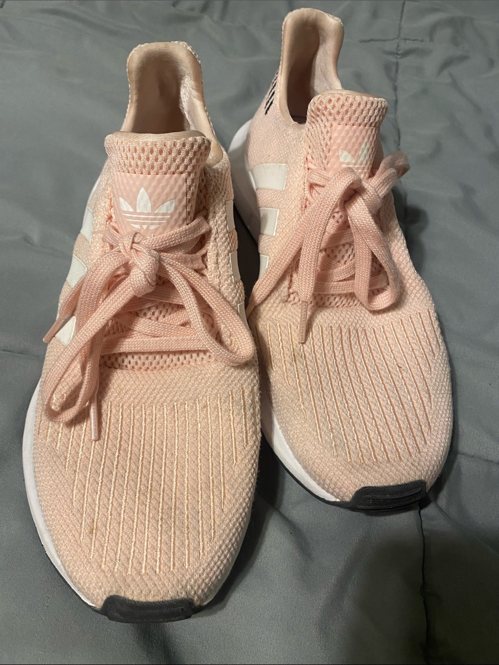 adidas Women’s Light Pink Knit Lace-Up Sneakers